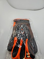 (2 PAIRS) Sports Cycling Bike Gloves Padded Full Finger Black/Orange