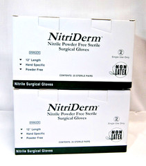 NitriDerm Nitrile Surgical Gloves Powder Free Sterile Size 7.5 50 Pairs T2515
