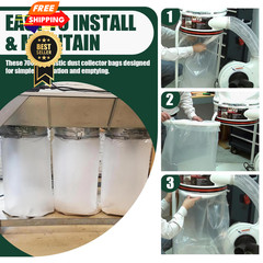 70009V Clear Plastic Dust Collection Bags, 19.5″x33″ Replacement for