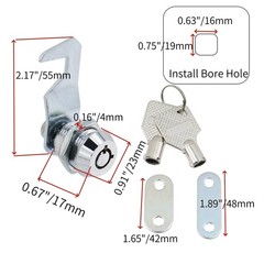 2 Packs RV Storage Lock with Keys Alloy Cabinet Locks Cam Lock for Cabinets D…