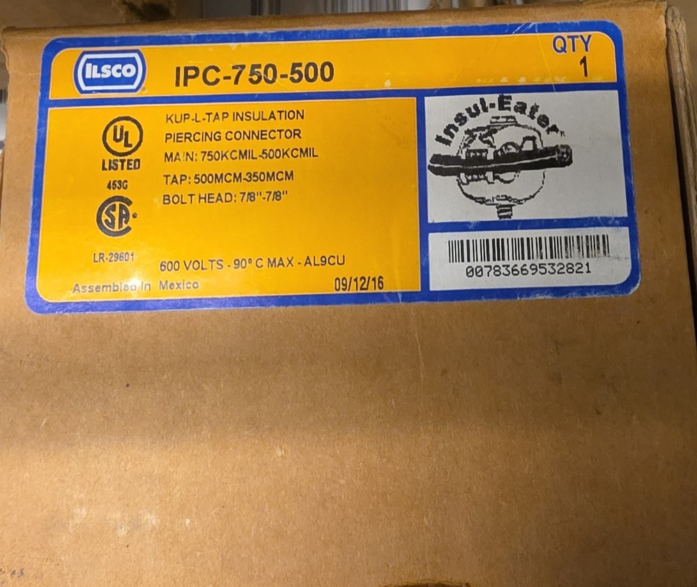 ILSCO IPC-750-500 600V 7/8″ X 7/8″ NSFS Free Shipping