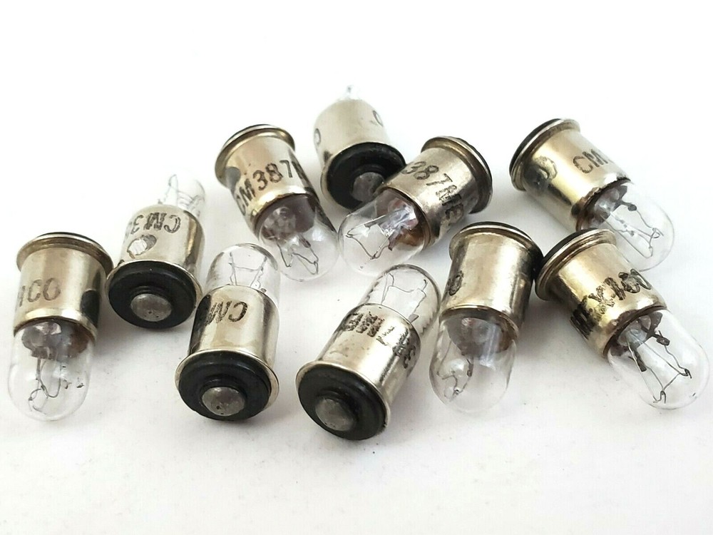 Lot of 10 CM 387 28 Volt .04A Chicago Miniature Lamps Midget Flange Base