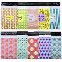 30 -1000pcs Poly Mailers Plastic Shipping Bags Envelopes Designer Prints 2.4Mil