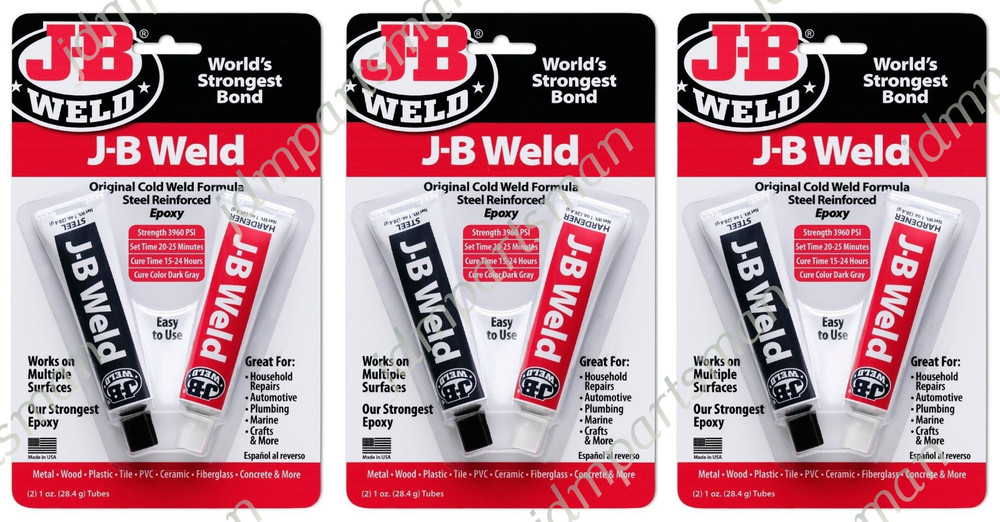 J-B Weld 8265-S (1oz Tubes) Epoxy Adhesive – Steel Reinforced Epoxy (Pack of 3)