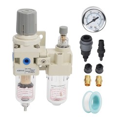 1/4″ NPT Compressed Air Filter Regulator Lubricator Water/Oil Trap Separator