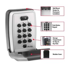 Master Lock Wall Mount Key Lock Push Button For House Keys Outdoor Safe