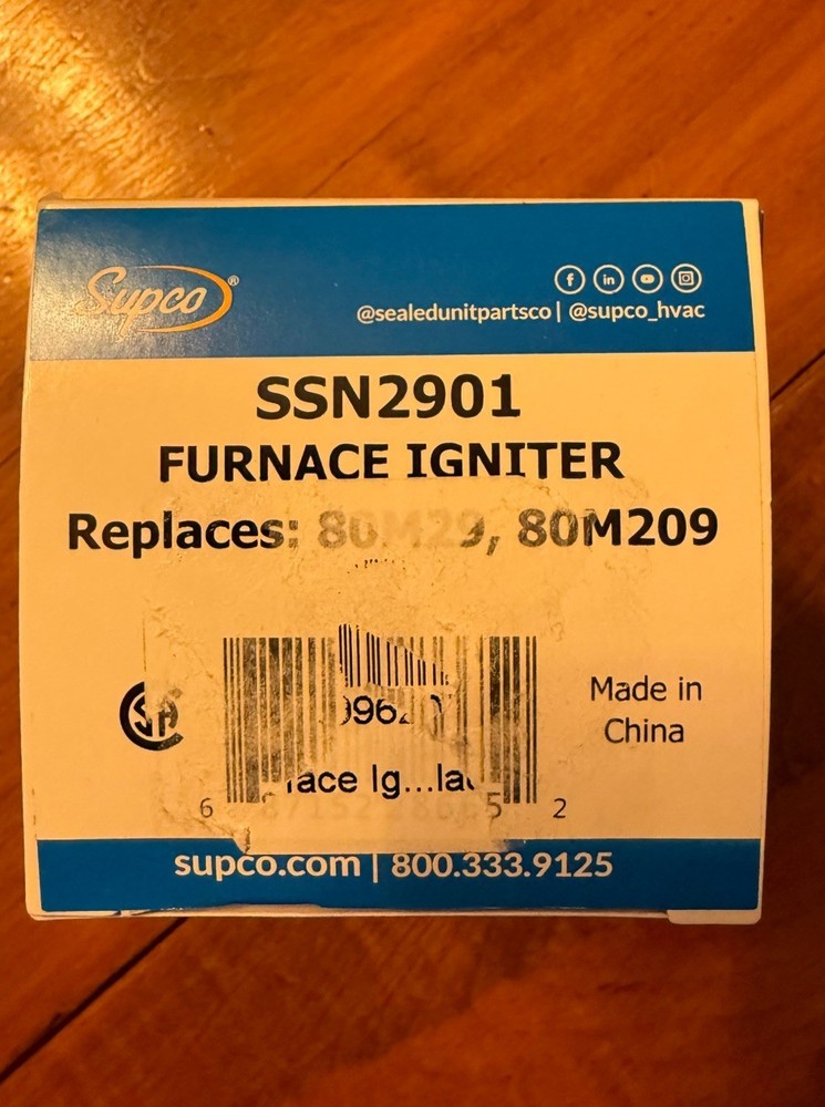 SSN2901 Supco Furnace Hot Surface Ignitor