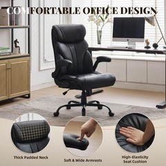 Office Chair Ergonomic Swivel Computer Desk Chairs with Footrest for Home Office