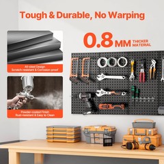 VEVOR Metal Pegboard Panels 2/3/4 Pcs 24×12/32×16″ Wall Organizer Tool Storage