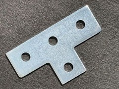 Sandbaggy Galvanized Flat T Shaped Strut Connector Bracket – 4 Hole