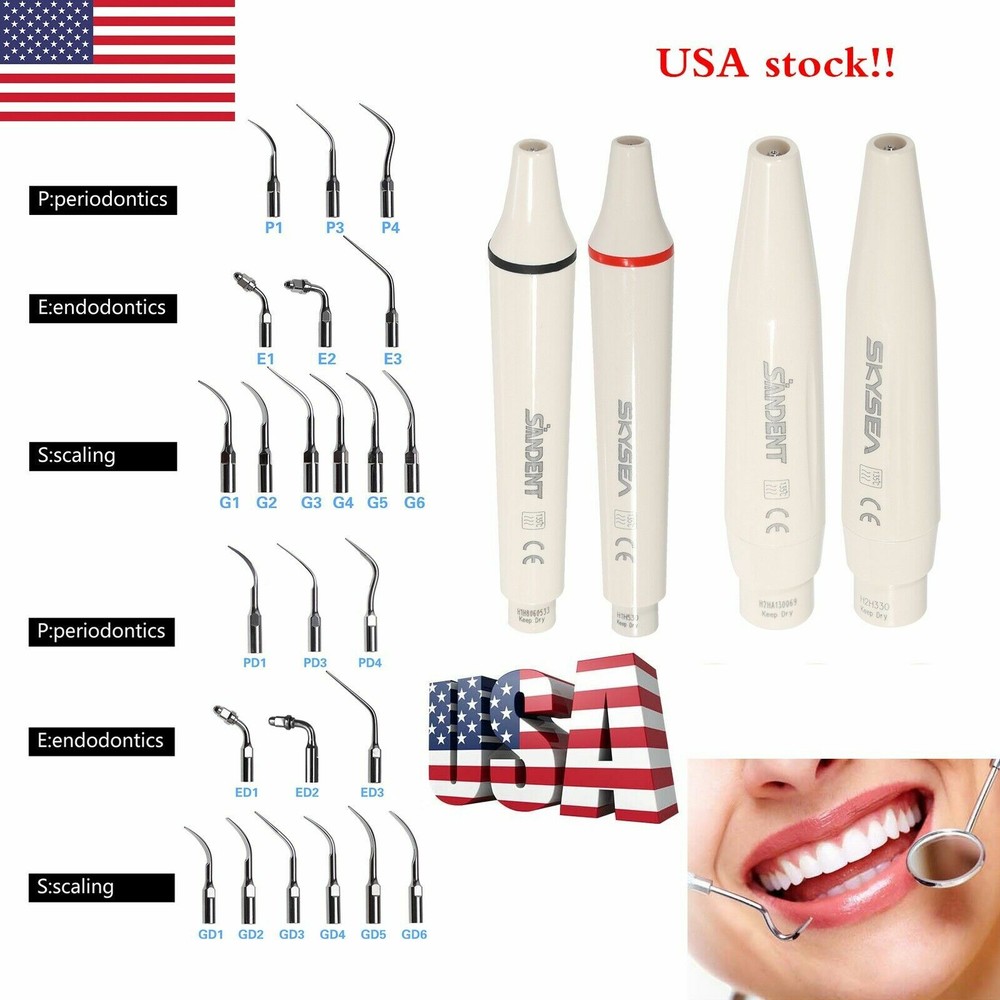 Dental Ultrasonic Piezo Scaler Handpiece / 5*Tips fit EMS SKYSEA/DTE Satelec GPE