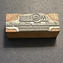 Morris laundromation Services | vintage letterpress block – Shiremanstown, PA
