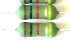 2 pcs 1k ohm (1000 ohm) 1W wire wound Power Resistors. W/ flameproof coating