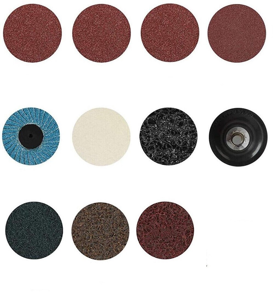 42PCS 2-in Roll Lock Sanding Discs Set w/ 1/4 Holder Quick Change for Polishing