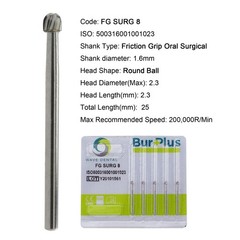 Wave Dental Round Carbide Burs 25mm Surgical FG SURG Friction Grip 19mm FG 4 6 8