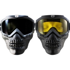 2 Birdz Eyewear Skullbird Detachable Skull Mask Goggles Smoke Lens + Yellow Lens