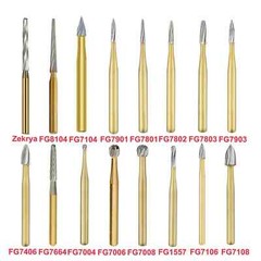 Dental Gold High Speed Tungsten Carbide Burs Trimming Finishing Friction Grip