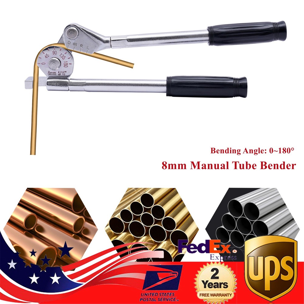 8mm 5/16 in Manual Bench Bending Machine Tube Bender Pipe Bender 0~180°