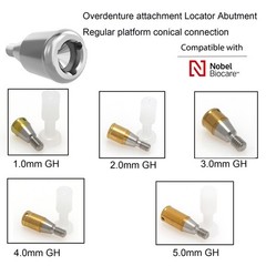 US Titanium Locator Abutment Fits Nobel Biocare Active NP/RP CC Male Cap Inserts