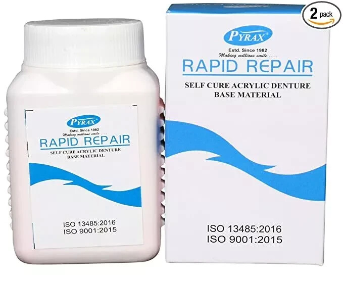 Pyrax RAPID REPAIR Self Cure Denture Repair & Base Material 100gm Powder