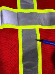Uline Safety Work Vest Mens XL Red Sleeveless High Visibility Reflective Utility