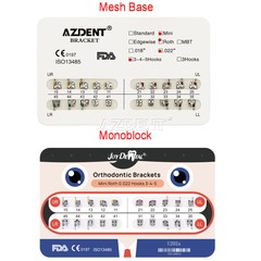 Dental Ortho Metal Brackets Braces Mini Roth.22 Hook 345 Mesh Base/Monoblock