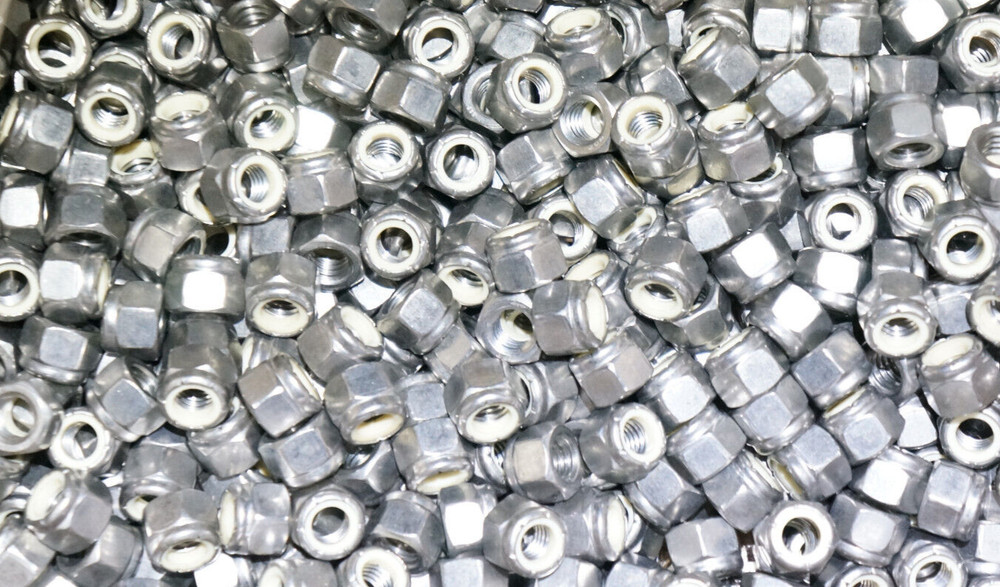 50pcs 3/8″-16 304 Stainless Steel Nylon Insert Hex Lock Nuts Nyloc