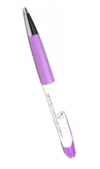 30ct Bulk Lot Misprint Rubber Grip Click Pens MARDI GRAS Hub Pen: PURPLE & WHITE