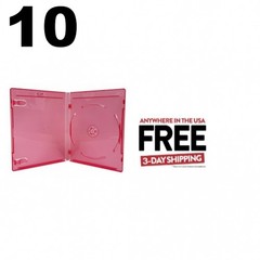 10 PREMIUM STANDARD Clear Red Blu-Ray Single Cases 12MM **1-3 DAYS