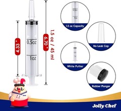 50 Jello Shot Syringes 1.5oz BPA Free Reusable Party Shot Dispensers Caps