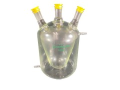 CHEMGLASS 1000mL 3-Neck 24/40 European Style Taper Jacketed Flask CG-1576-08