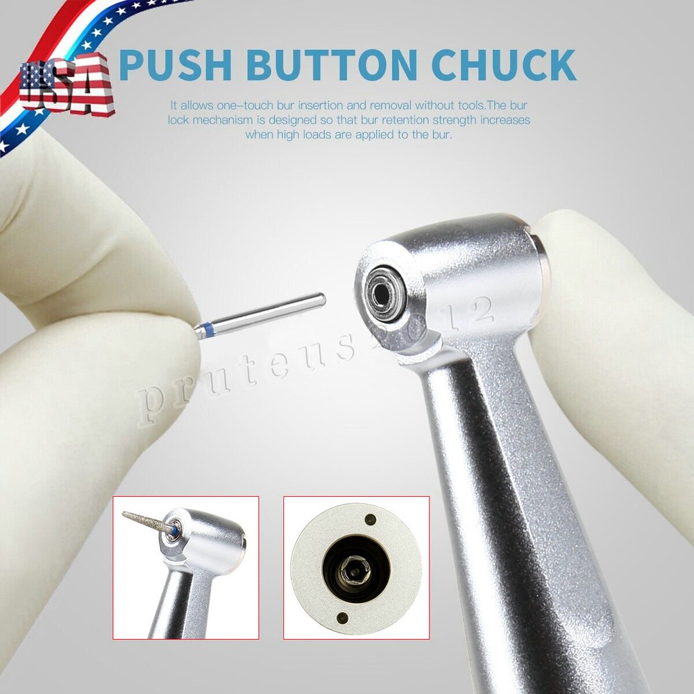 NSK Style Dental Low Speed Contra Angle Handpiece Push Fit FG 1.6mm Burs E-type