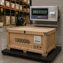 10000 lb Industrial Floor Scale w/ Label Printing Indicator 48″x48″ Pallet Scale
