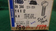 Lot of (180) Pieces DIN 85A Slotted Pan Head Machine Screw M4-.7 x 12 Zinc
