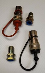 Parker 60 Series Hydraulic Hose Quick Coupler Set H3-62 H3-63 NOS with Plugs