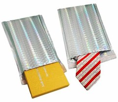7×11 Holographic, Ice Blue Metallic Bubble Mailers, Padded Self Sealing Envelope