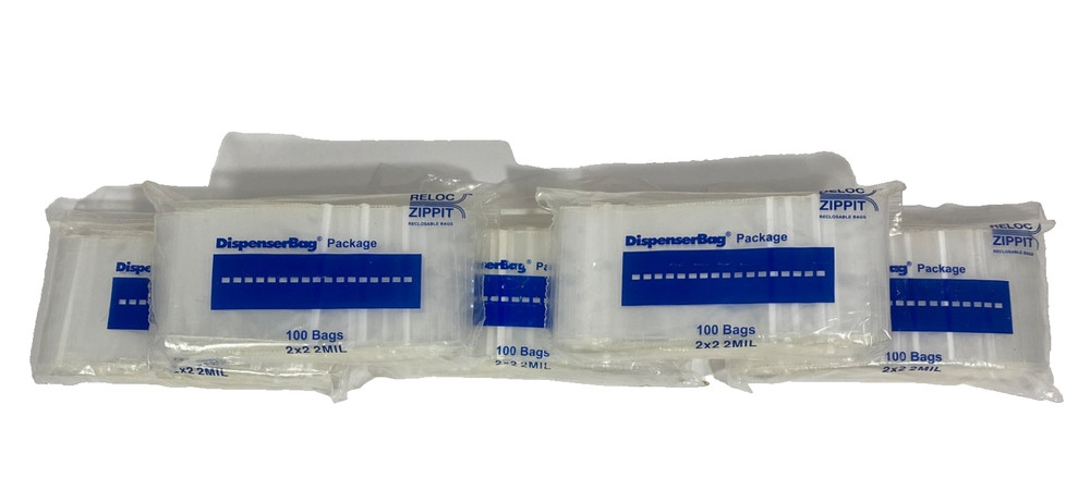 (100 BAGS) 2″ x 2″ RELOC ZIPPIT DISPENSER BAGS FOR JEWELRY, COINS, RECLOSABLE