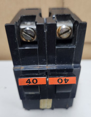 😎 (2) FEDERAL PACIFIC STAB-LOK 40 AMP CIRCUIT BREAKER 120/240 VAC 2 POLE NA240