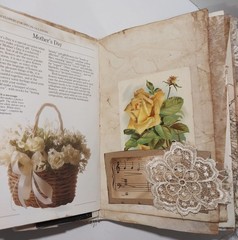 Junk Journal Boho Style Antique Vtg. Ephemera Handmade Book Lg. 9″x6.5″ 116 Pg.