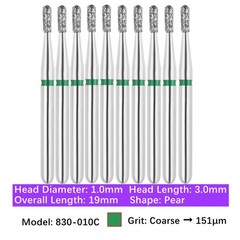 Vakker Dental Pear FG Diamond Bur 830-010C Coarse 10/pk