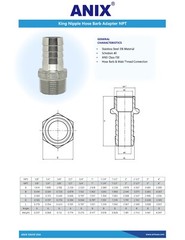 3/4″ Stainless Steel 316 KC King Nipple Hose Barb Adapter NPT