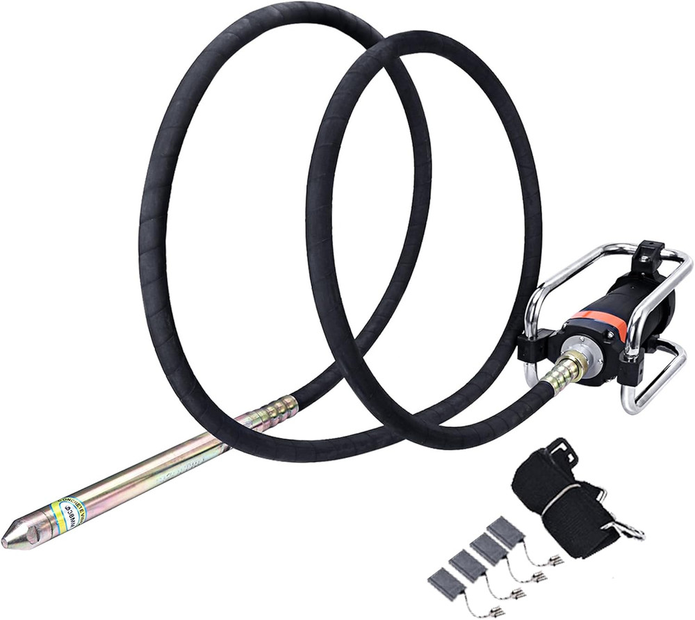 Concrete Vibrator, 1600W 2HP 18000RPM, 14-3/4Ft Flexible Shaft, Electric Concret
