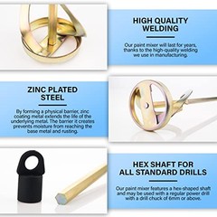 Paint Mixer for Drill, 1-5 Gallon Bucket, Paint Stirrer for Drill, Zinc Plated,