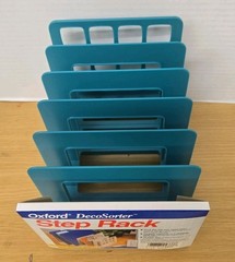 New Oxford DecoSorter Step Rack Teal 6 File Slots, – NEW! See Pictures!