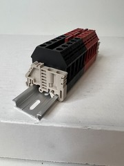 Dinkle Assembly DK10N Red/Black 10 Gang Box Connector DIN Rail Terminal Block…