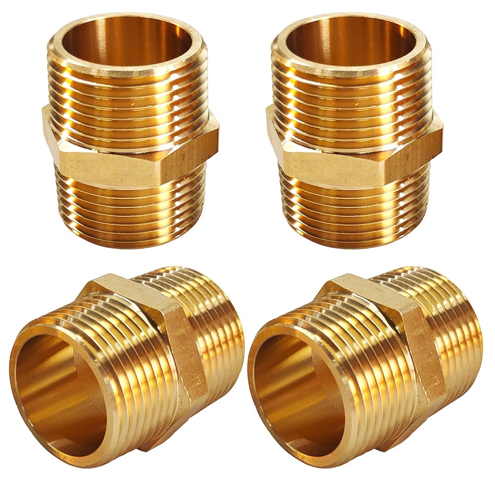 Gadoutcover 4pc 1″ NPT Hex Brass Nipples