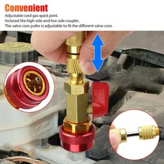 HVAC AC R134A R12 Valve Core High & Low Pressure Quick Remover Install Tool Set
