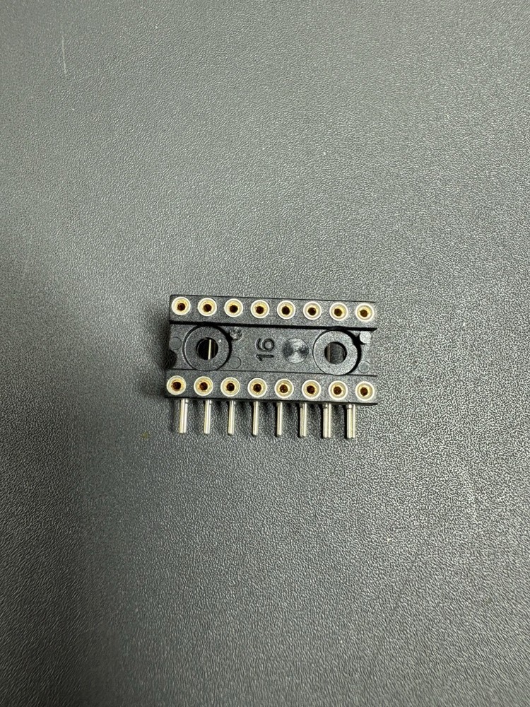 16 Pin Precision IC Socket DIP-16 Machine Pin Gold Plated Through Hole Lot of 20