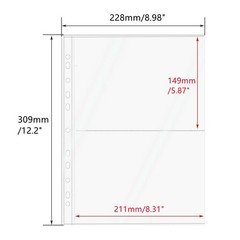 Mogoostry A4 Clear Sheet Protectors 2 Pocket Binder Sleeves Size, 2-pocket