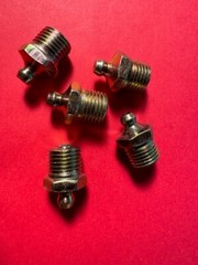 1/4-28 Quality Brass Straight Grease Zerk Nipple Fitting 5 pc MIZE Z900